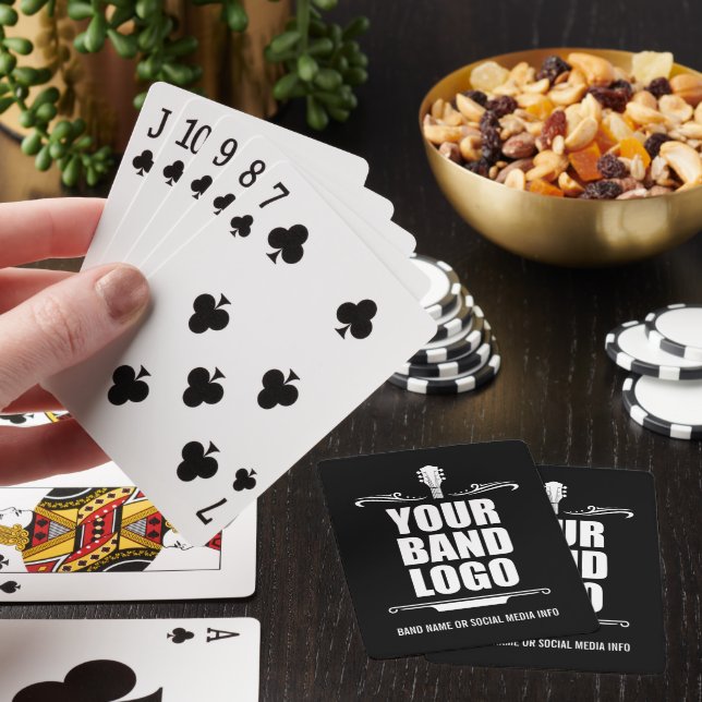 Ditt band-Logotyp - välj din bakgrund Färg Casinokort (På plats)