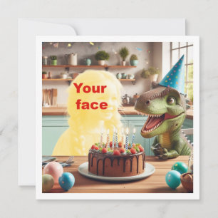 Ditt barn med dinosaurie, dinosaurie-födelsedag, t kort