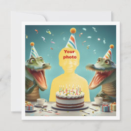 Ditt barn med krokodiler, krokodils födelsedagsfes kort