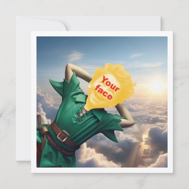 Ditt barn som Peter Pan flyger högt. Kort (Framsida)