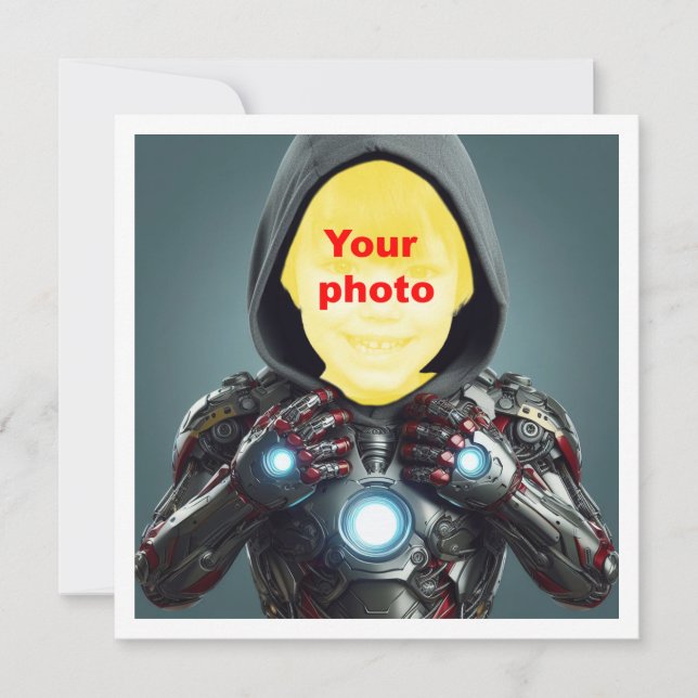 Ditt barn som superhjälte, anpassningsbar superhjä kort (Framsida)