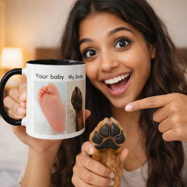 Ditt barn vs Min babys hundpaw meme Mugg