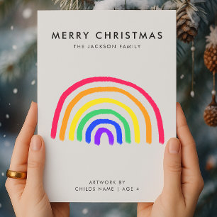 Ditt barns egen teckning   Kids Teckning jul Julkort