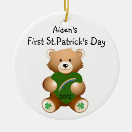 Ditt barns första St.Patrick-dag i Namn Julgransprydnad Keramik