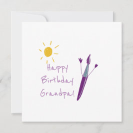 Ditt barns konst för morfar julkort