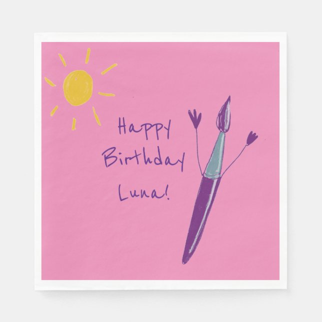 Ditt barns konst Party Pappersservett (Framsidan)