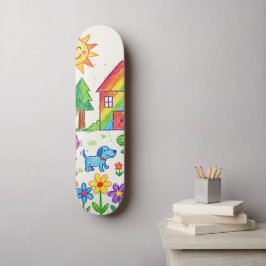 Ditt barns konstverk unikt personligt mini skateboard bräda 18,5 cm