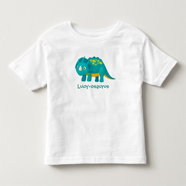 Ditt barns Namn Dinosaur Design Småbarn T-shirt (Framsida)