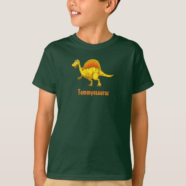 Ditt barns Namn Dinosaur TeeShirt T-Shirt (Framsida)