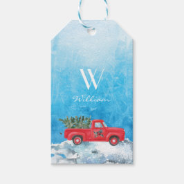 Ditt barns Namn Red Lastbil från Santa Presentetikett