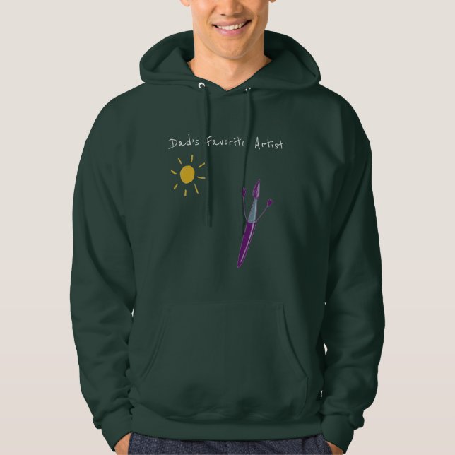 Ditt barns teckning för Pappa på A Hoodie (Framsida)