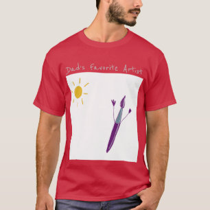 Ditt barns teckning för Pappa på ett rödspalt T Shirt