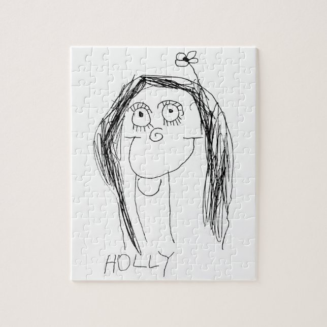 Ditt barns Teckning - Mors dag-gåva Pussel (Vertikal)