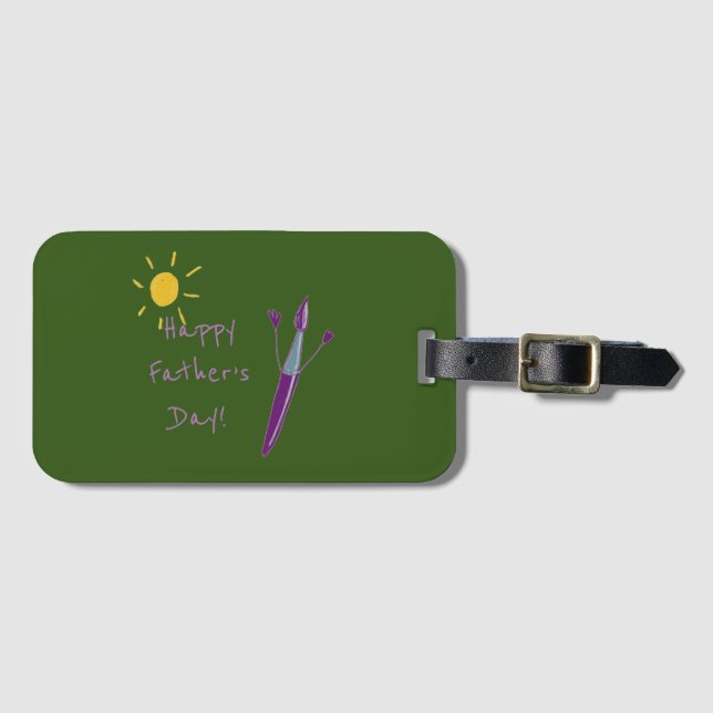 Ditt barns teckningar för Pappa Bagagebricka (Framsida horisontal)