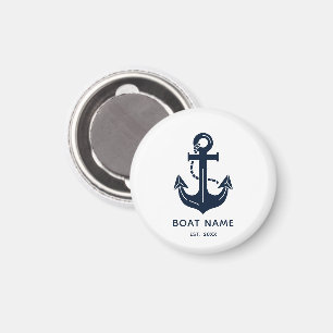 Ditt båtnamn Ankar Blått Magnet
