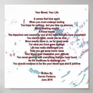 Ditt blod, ditt liv 15 cm x 15 cm Poster