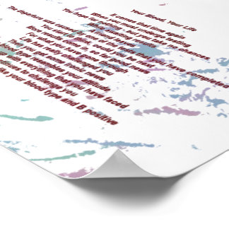 Ditt blod, ditt liv Poster 12 cm x 17 cm