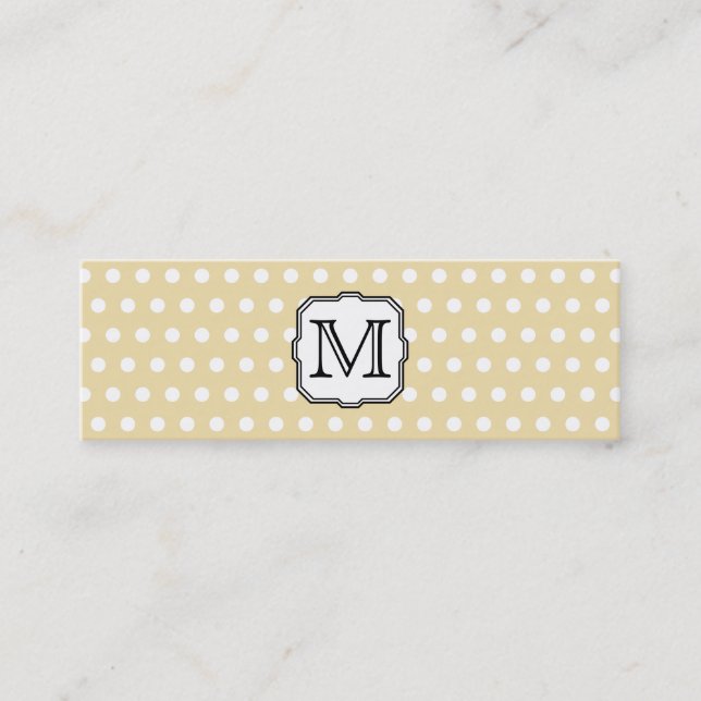Ditt brev. Beställnings- Monogram. Beige Mini Visitkort (Framsida)