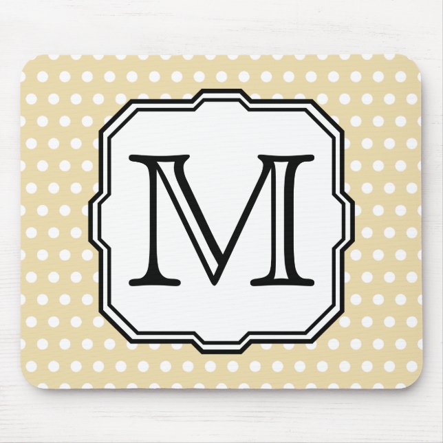 Ditt brev. Beställnings- Monogram. Beige Musmatta (Framsidan)