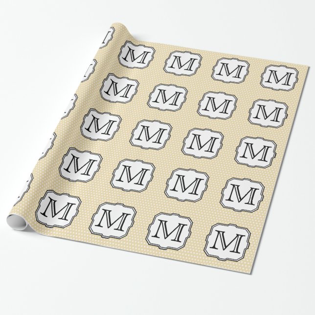 Ditt brev. Beställnings- Monogram. Beige Presentpapper (Utrullad)