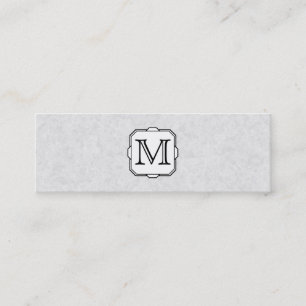 Ditt brev. Beställnings- Monogram. Grått, svart Mini Visitkort
