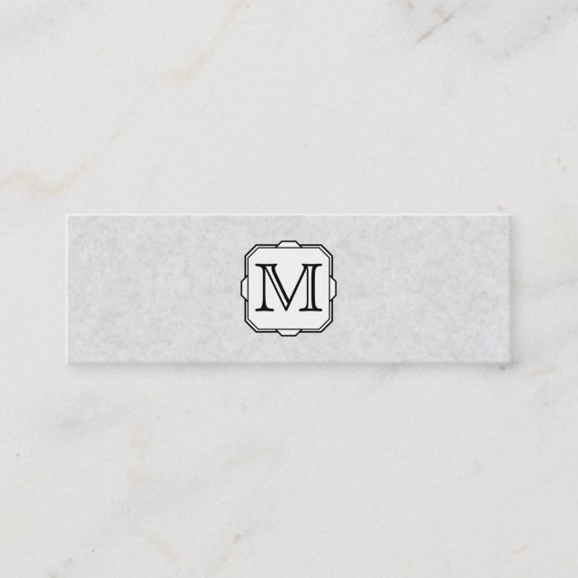 Ditt brev. Beställnings- Monogram. Grått, svart & Mini Visitkort (Framsida)