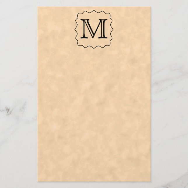 Ditt brev. Beställnings- Monogram. Svart & Brevpapper (Framsida)