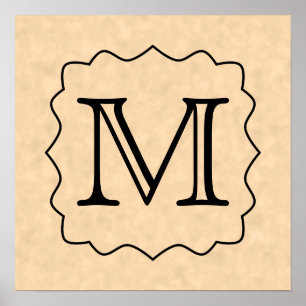 Ditt brev. Beställnings- Monogram. Svart & Poster