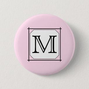 Ditt brev. Beställnings- Monogram. Svart vit för Knapp