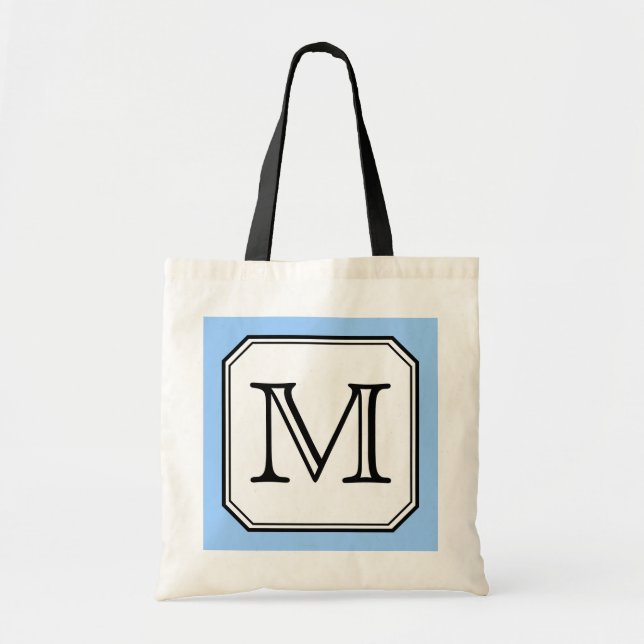 Ditt brev. Beställnings- Monogram. Svart White. Tygkasse (Framsidan)