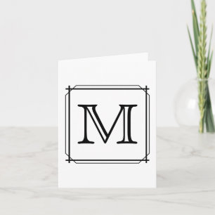 Ditt brev. Beställnings- Monogram. Svartvitt Anteckningskort