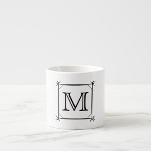 Ditt brev. Beställnings- Monogram. Svartvitt Espressomugg
