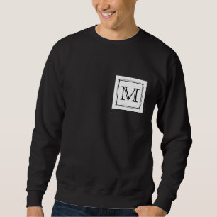 Ditt brev. Beställnings- Monogram. Svartvitt Långärmad Tröja