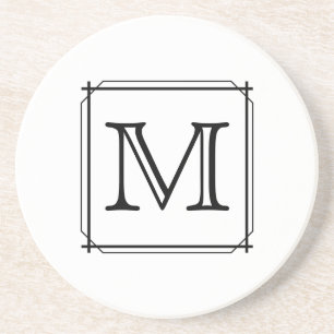 Ditt brev. Beställnings- Monogram. Svartvitt Underlägg