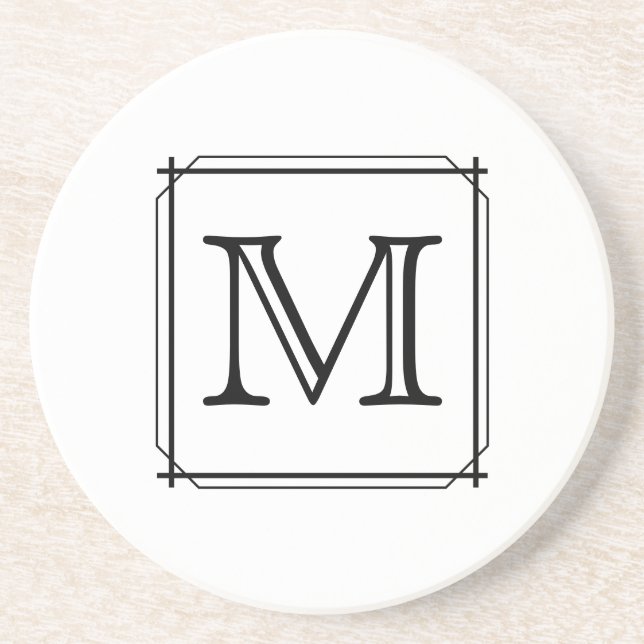 Ditt brev. Beställnings- Monogram. Svartvitt Underlägg (Framsidan)