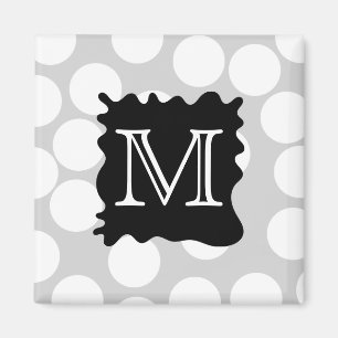 Ditt brev, Monogram. Pricker med svarten Splat. Magnet