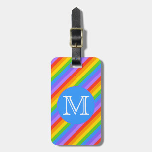 Ditt brev, regnbåge görar randig monogram.en bagagebricka