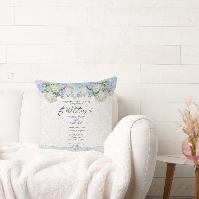 Ditt bröllopsinbjudningsfoto i ett kudde (Soffa)