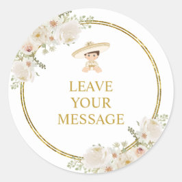 Ditt budskap från mexikanska Guld Fiesta Boy Bapti Runt Klistermärke