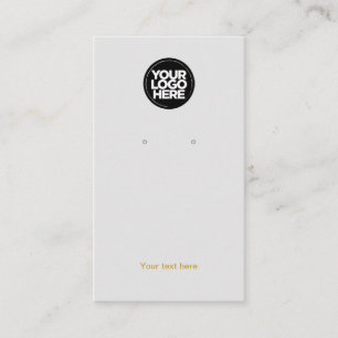 Ditt Business Logotyp Guld Grått Earring Visning Visitkort