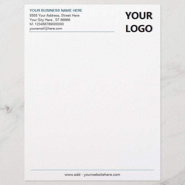 Ditt Business Logotyp Namn Adress Info Letterhead Brevhuvud (Framsida)