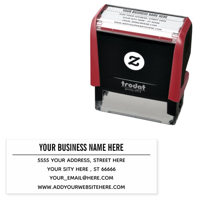 Ditt Business Namn Info Adress Self-Inking Frimärk Självfärgande Stämpel (In Situ)