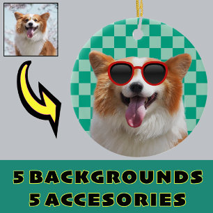 Ditt Corgi Hund Photo med Roligt Digital-tillbehör Julgransprydnad Keramik