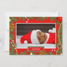 Ditt Cute Baby Photo Red Ram-julkort