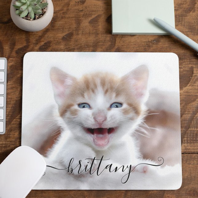 Ditt Cute Family Pet Kitten Photo Musmatta (Create your own family photo mouse pad.)