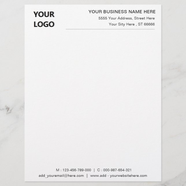 Ditt designs firmabriefpapper för korrespondens brevhuvud (Framsida)