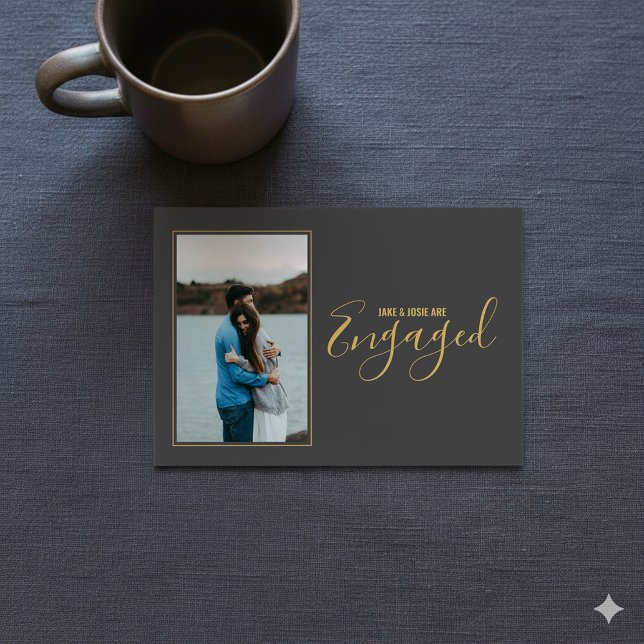 Ditt eget foto- och förlovning-meddelande tack kort (Your own photo, engagement announcement invitation/)
