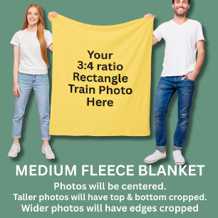 Ditt eget foto Tåg här - medel Fleecefilt