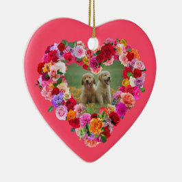 Ditt eget Hund Photo Mors dag Ro Heart Julgransprydnad Keramik