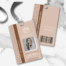 DITT EGET LOGO Trendig Beige Boho Brun Anställd-ID